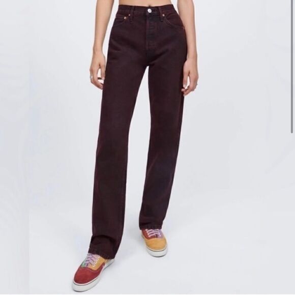 NEW Re/Done 90s High Rise Loose Wine Dipped Jeans Size 25 - Picture 12 of 12